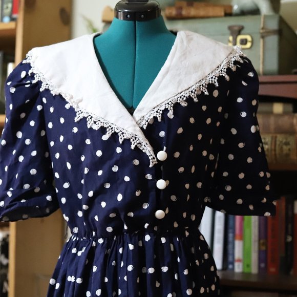 Vintage Tina Barre | Polka Dot dress 80s vintage - Picture 6 of 9